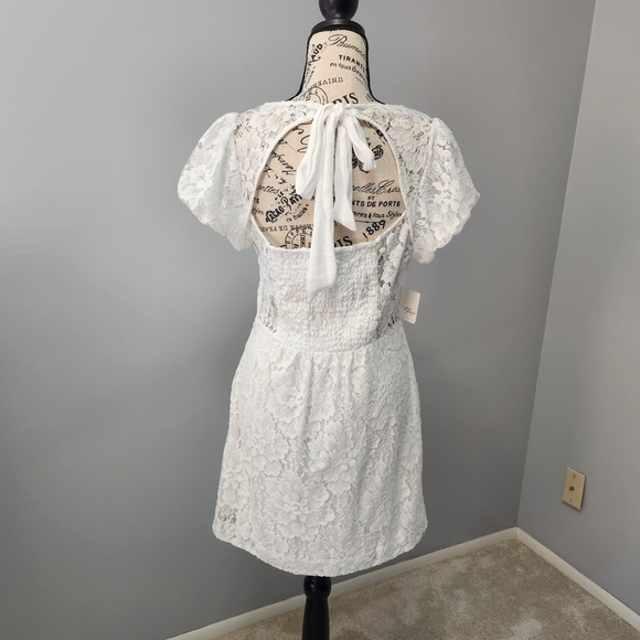 Free People Hailee Lace Mini Dress Ivory Size Medium NWT - Picture 4 of 10